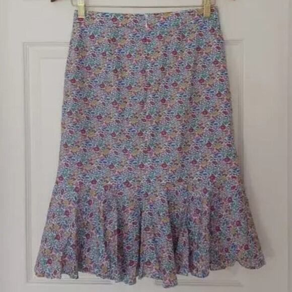 J. Crew Liberty Trumpet Skirt Favourite Flowers Skirt 4P EUC - Picture 7 of 14